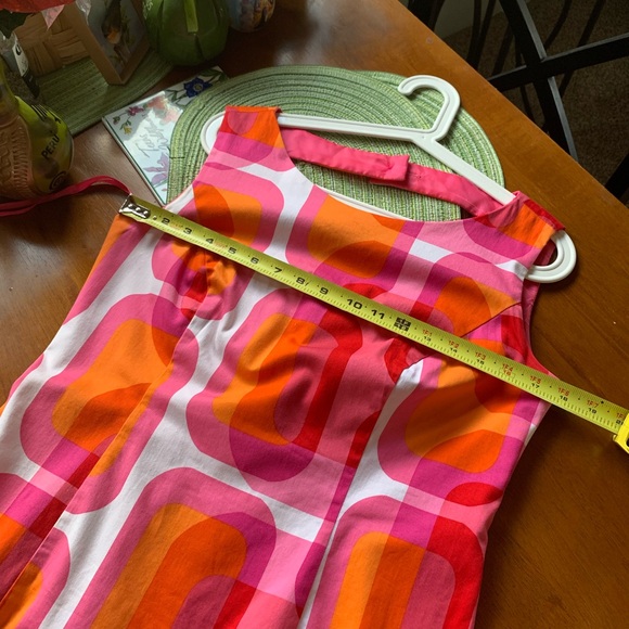 Julian Taylor New York Vibrant Pink and Orange Geometric Dress - Picture 8 of 9
